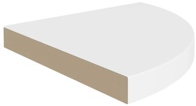 Prateleiras de canto suspensas 2 pcs 35x35x3,8 cm MDF branco