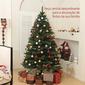 Árvore de Natal Artificial 180 cm com 1050 Ramos e Base de Aço Dobrável Montagem Rápida para Interior Ø120x180 cm Verde
