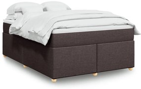 vidaXL Cama com molas/colchão 140x200 cm tecido castanho-escuro