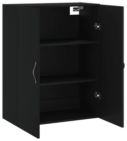 Armário de parede 69,5x34x90 cm derivados de madeira preto