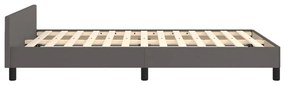 Estrutura de cama sem colchão 120x190cm couro do falso cinzento
