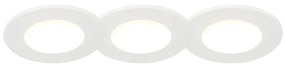 Conjunto de 3 focos embutidos brancos com LED integrado 3000K 4W IP65 - Blanca