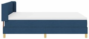 Cama Box de tecido azul com colchão, 160 x 200 cm
