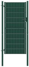 vidaXL Portão de cerca 100x124 cm PVC e aço verde