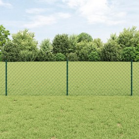 vidaXL Cerca de Cadeia com 10 Postes U Verde 0,6x10 m Aço
