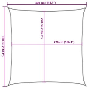 Para-sol estilo vela 160 g/m² 3x3 m PEAD cinzento-acastanhado