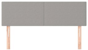 Cabeceira de cama 2 pcs tecido 72x5x78/88 cm cinzento-claro