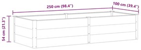 Canteiro elevado de jardim 250x100x54 cm WPC cinzento