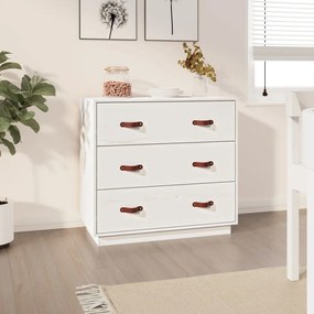 vidaXL Aparador 80x40x75 cm madeira de pinho maciça branco