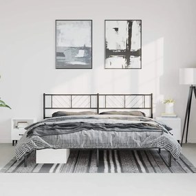 Estrutura de cama com cabeceira 183x213 cm metal preto