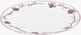 Pratos de pequeno-almoço em porcelana Fine Bone China Midnight Flowers, conjunto de 2