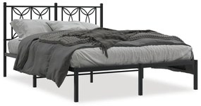 Estrutura de cama com cabeceira 135x190 cm metal preto