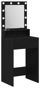 Mesa de Maquiagem vidaXL com Luzes LED em Carvalho Preto 50x41x135 cm
