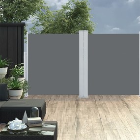 vidaXL Toldo lateral retrátil duplo para pátio 170x600 cm antracite