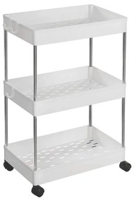 Carrinho de arrumação com rodas para espaços reduzidos | SONGMICS | 40,1 x 22,2 x 60,3 cm | branco | KSC009W01.