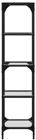Unidade prateleiras c/ tampo vidro transparente 40x30x123cm aço