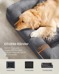 Cama ortopédica para cães 112 x 86 x 18 cm cinzento escuro