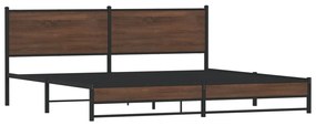 Estrutura cama sem colchão 200x200cm metal carvalho castanho
