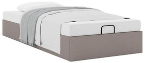 Estrutura de cama otomana sem colchão 100x200cm tecido cinzento