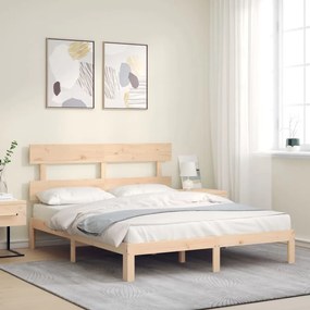 Cama sem colchão 160x200 cm madeira de pinho maciça
