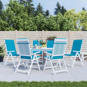 vidaXL Almofadões para cadeiras altas de jardim 6 pcs tecido azul