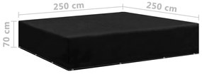 Capas para mobiliário de jardim 2 pcs c/ 12 ilhós 250x250x70 cm