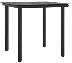 3 pcs conjunto de jantar p/ jardim com almofadões vime PE bege