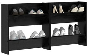 Armários para Sapatos de Parede 2 pcs Carvalho preto