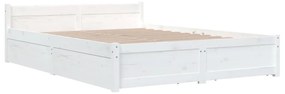 Estrutura de cama com gavetas 135x190 cm casal branco