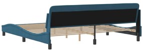 Estrutura de cama c/ cabeceira 200x200 cm veludo azul