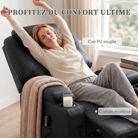 Poltrona elevatória elétrica 83 x 95 x 107 cm, poltrona relax elétrica, apoio para os pés, encosto reclinável, porta USB, preta