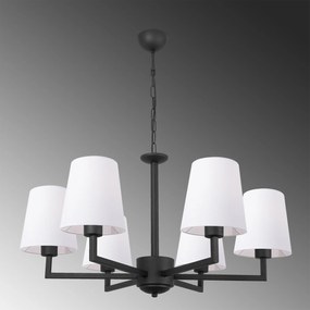 Candeeiro de Teto Profil – Preto/Branco – 80 cm (diâmetro) x 80 cm (al