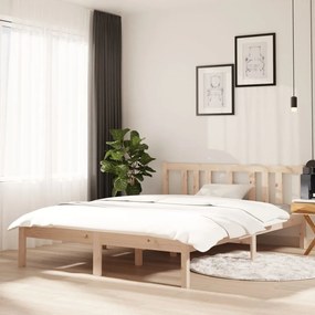 Estrutura de cama casal 135x190 cm madeira maciça