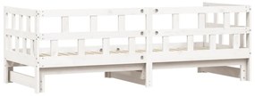 Sofá-cama com gavetão 90x200 cm madeira de pinho maciça branco
