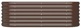 Canteiro elevado jardim 114x40x36cm aço revestido a pó castanho