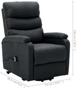 Poltrona elevatória tecido cinzento-escuro