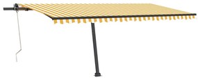 Toldo automático independente 500x350 cm amarelo e branco
