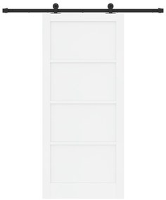 Porta Deslizante vidaXL com Conjunto de Ferragens Brancas 93x211 cm de