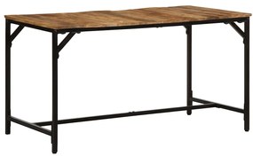 Mesa de jantar 140x70x75 cm madeira de mangueira maciça áspera