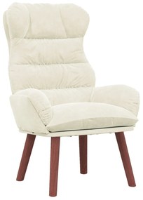 Poltrona Relaxante em Veludo Creme