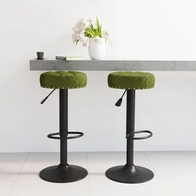 vidaXL Bancos de bar 2 pcs veludo verde-claro