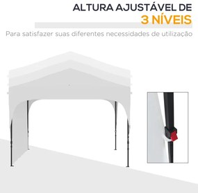 Tenda Dobrável com Altura Ajustável com 1 Parede Lateral - 3x3m