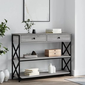 Mesa consola 100x28x75 cm derivados de madeira cinzento sonoma