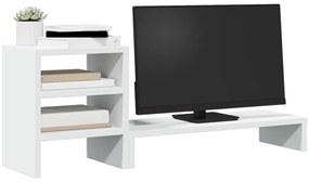 Suporte monitor c/ organizador secretária deriv. madeira branco