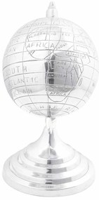 Escultura Globo Prateada 16.5x14x26 cm Alumínio