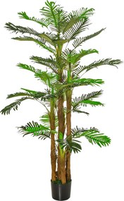 HOMCOM Palmeira Artificial Decorativa 185 cm com Vaso para Interior - Verde | Aosom Portugal