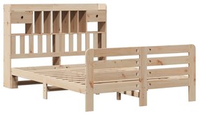 Cama com estante sem colchão 140x190 cm pinho maciço