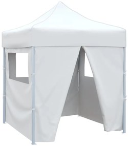Tenda dobrável profissional festas 4 paredes 2x2m aço branco