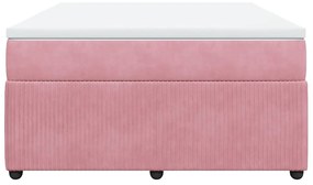 Cama com molas/colchão 140x200 cm veludo rosa