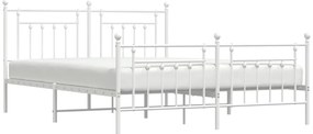 Estrutura de cama com cabeceira e pés 160x200 cm metal branco